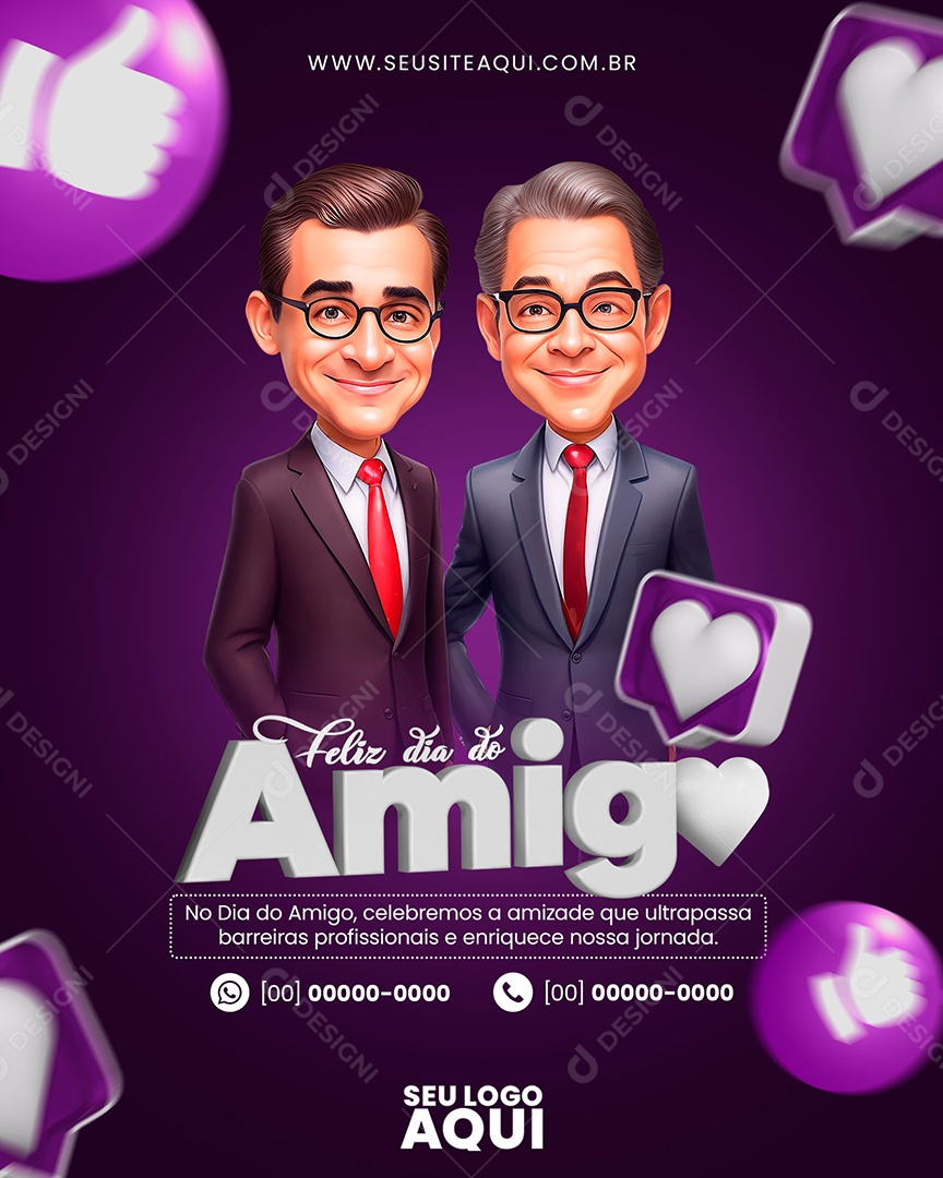 Feliz Dia Do Amigo Amizade Que Ultrapassa Barreiras Social Media PSD Editável