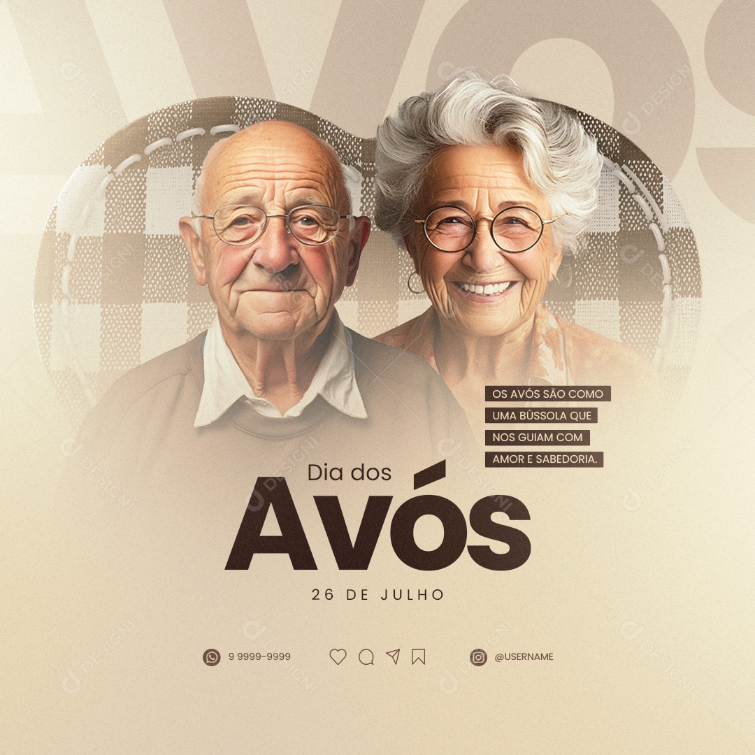 Dia Dos Avós São Como Uma Bússola Que Nos Guiam Social Media PSD Editável