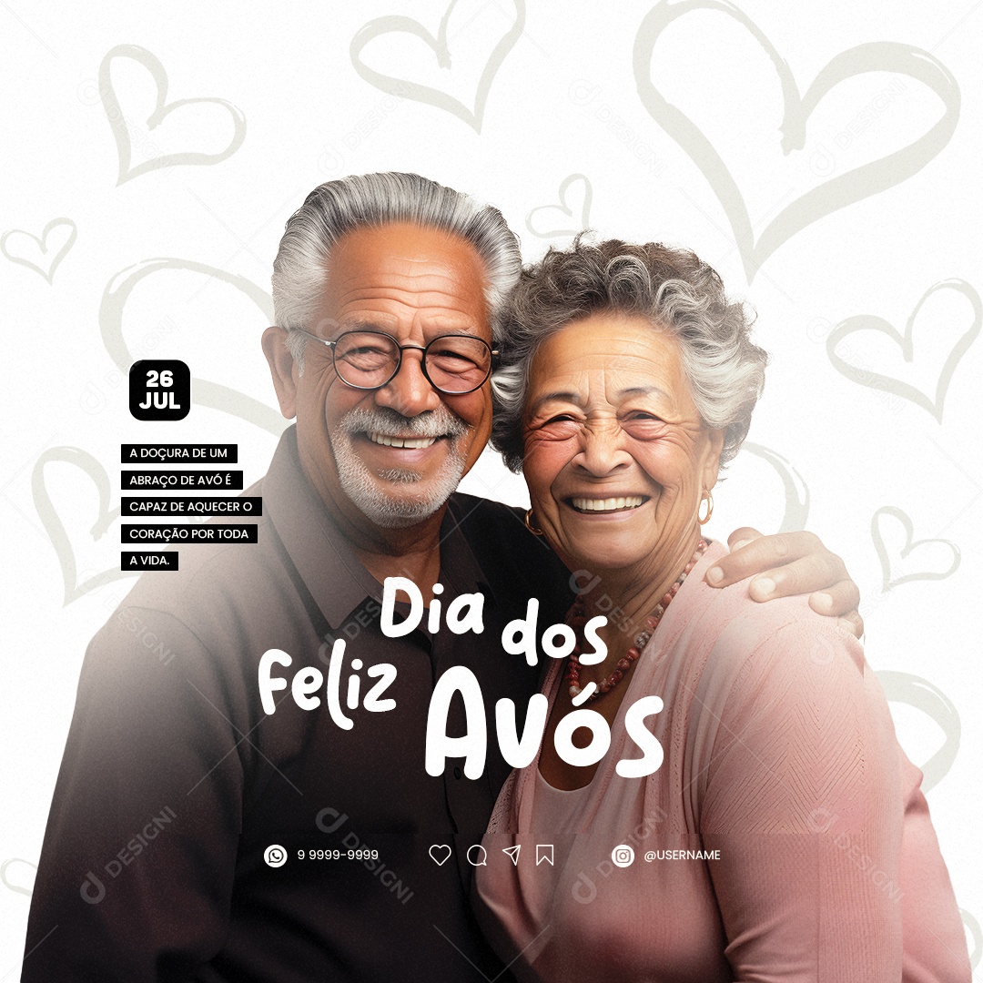Dia Dos Avós A Doçura De Um Abraço Social Media PSD Editável