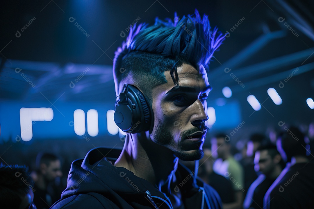 Imagem realista de pessoa Dj sobre uma festa