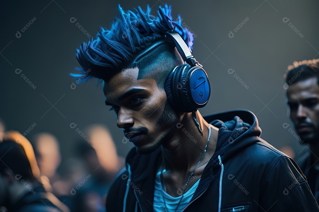 Imagem realista de pessoa Dj sobre uma festa