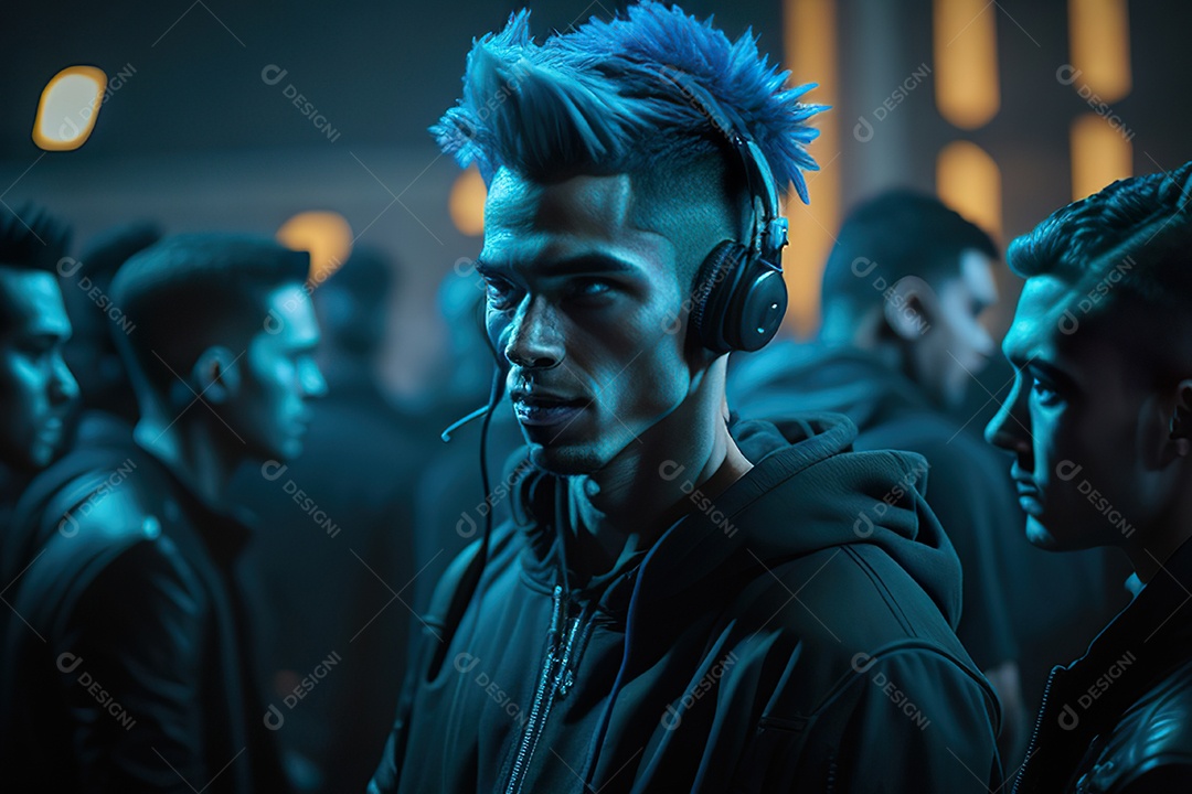 Imagem realista de pessoa Dj sobre uma festa