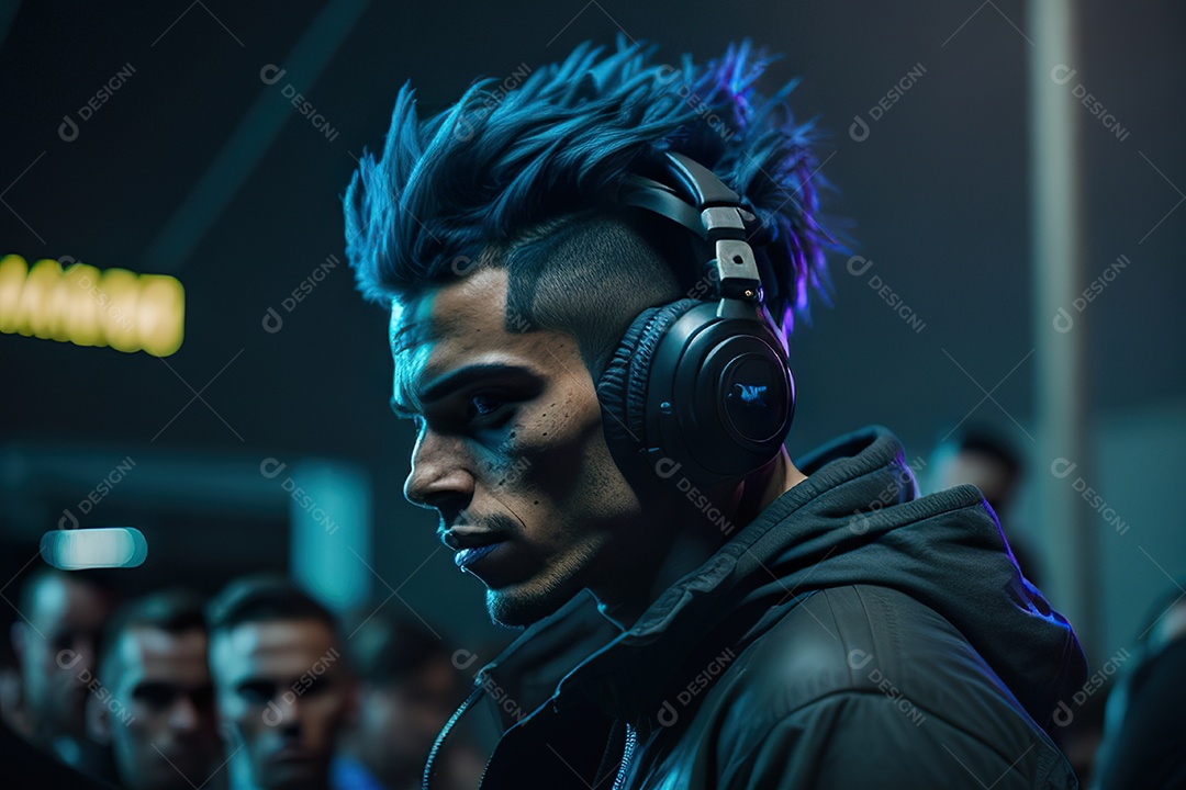 Imagem realista de pessoa Dj sobre uma festa