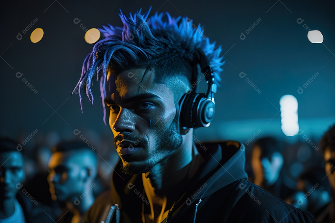 Imagem realista de pessoa Dj sobre uma festa