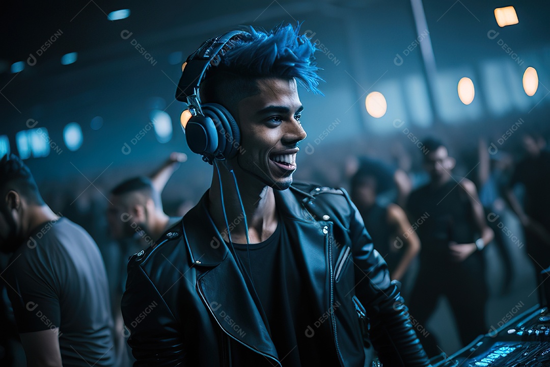 Imagem realista de pessoa Dj sobre uma festa