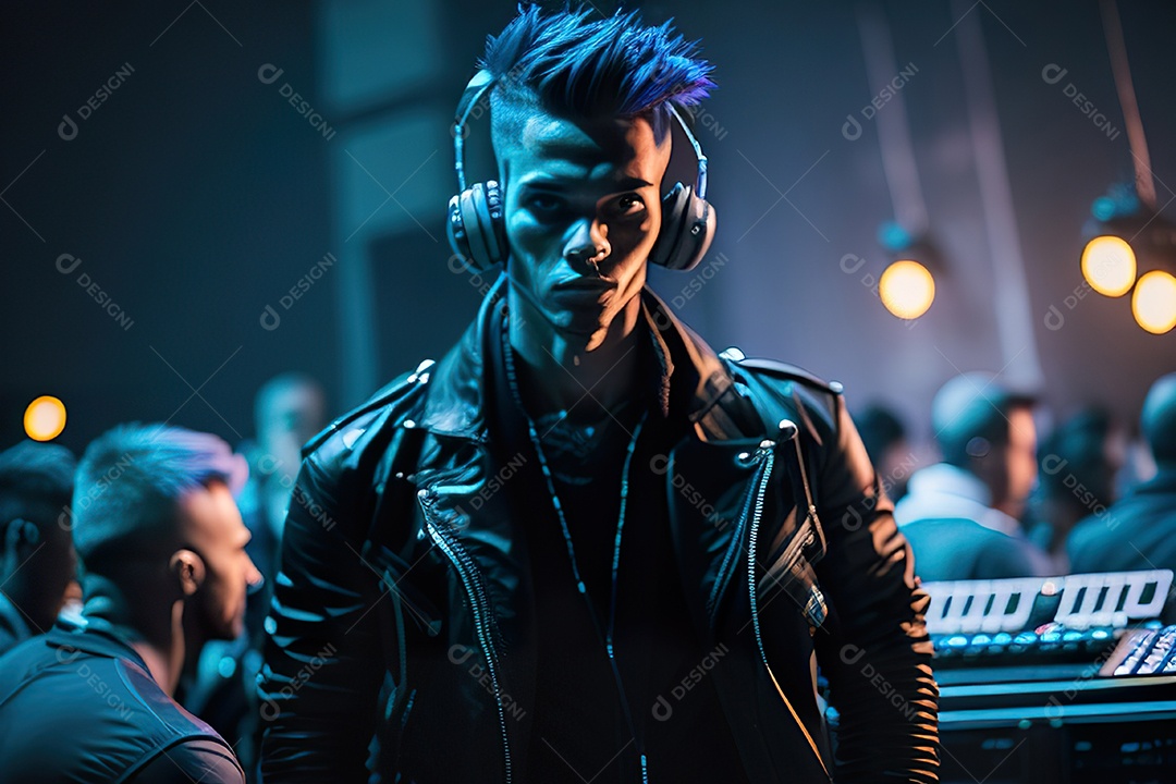 Imagem realista de pessoa Dj sobre uma festa