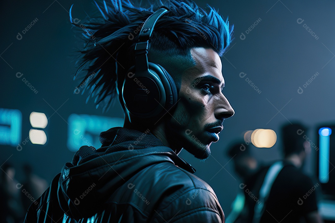 Imagem realista de pessoa Dj sobre uma festa