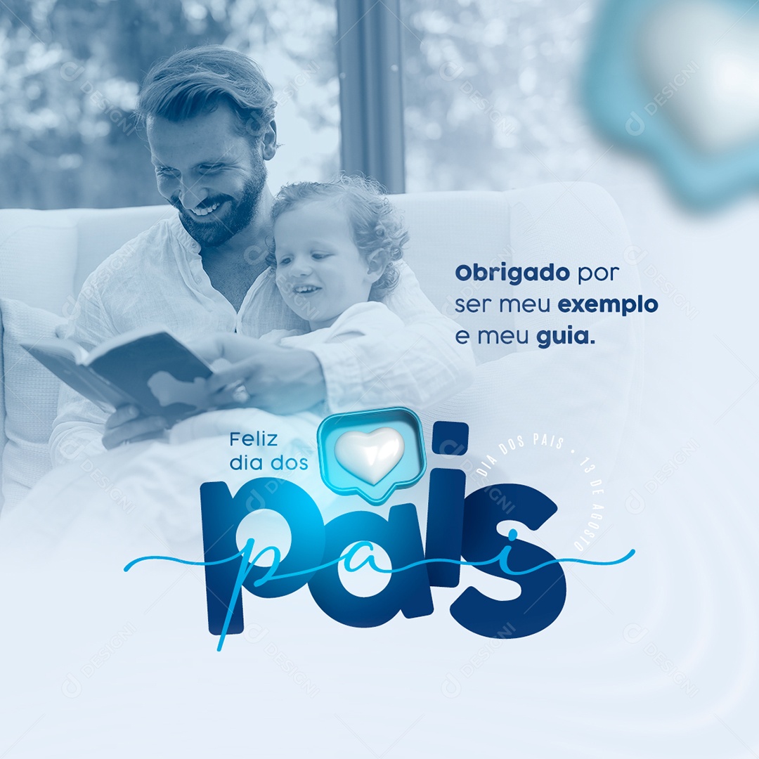 Feliz Dia Dos Pais Obrigado Por Ser Meu Exemplo Social Media PSD Editável