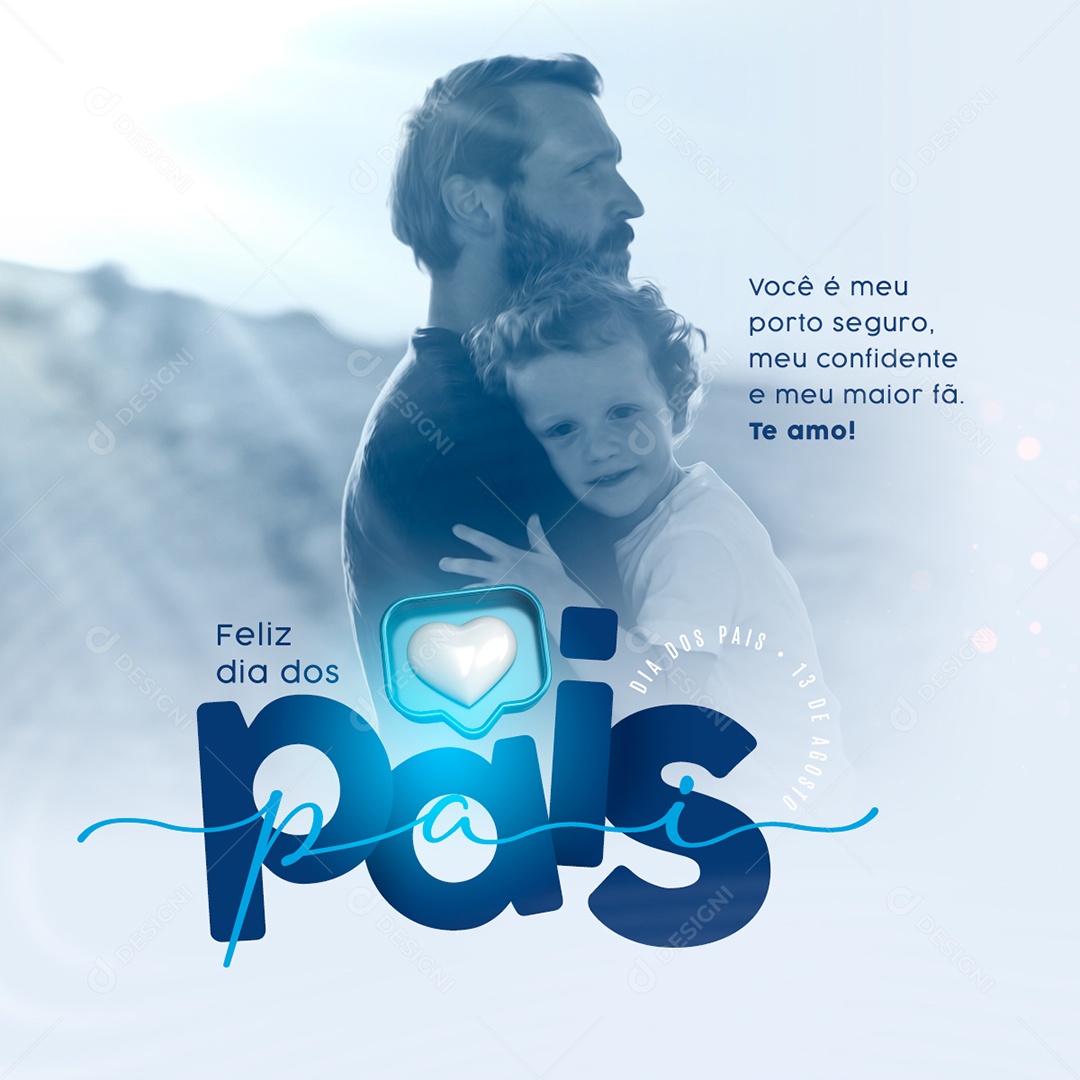 Social Media Feliz Dia Dos Pais Meu Porto Seguro PSD Editável