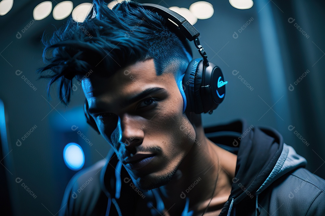 Imagem realista de pessoa Dj sobre uma festa