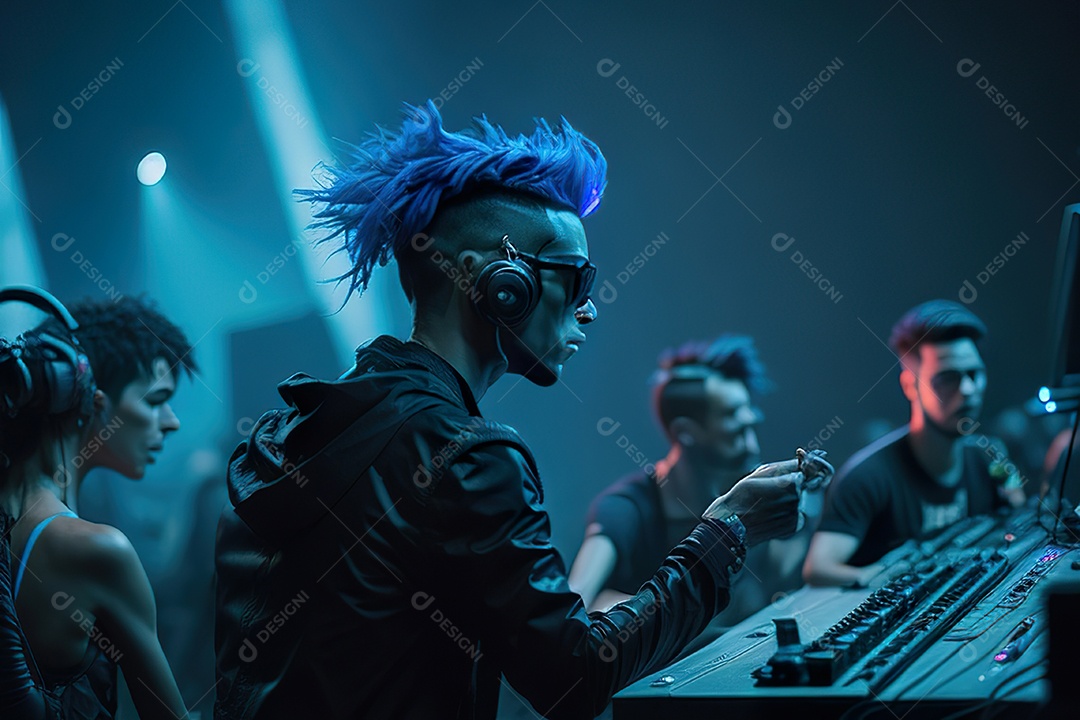 Imagem realista de pessoa Dj sobre uma festa