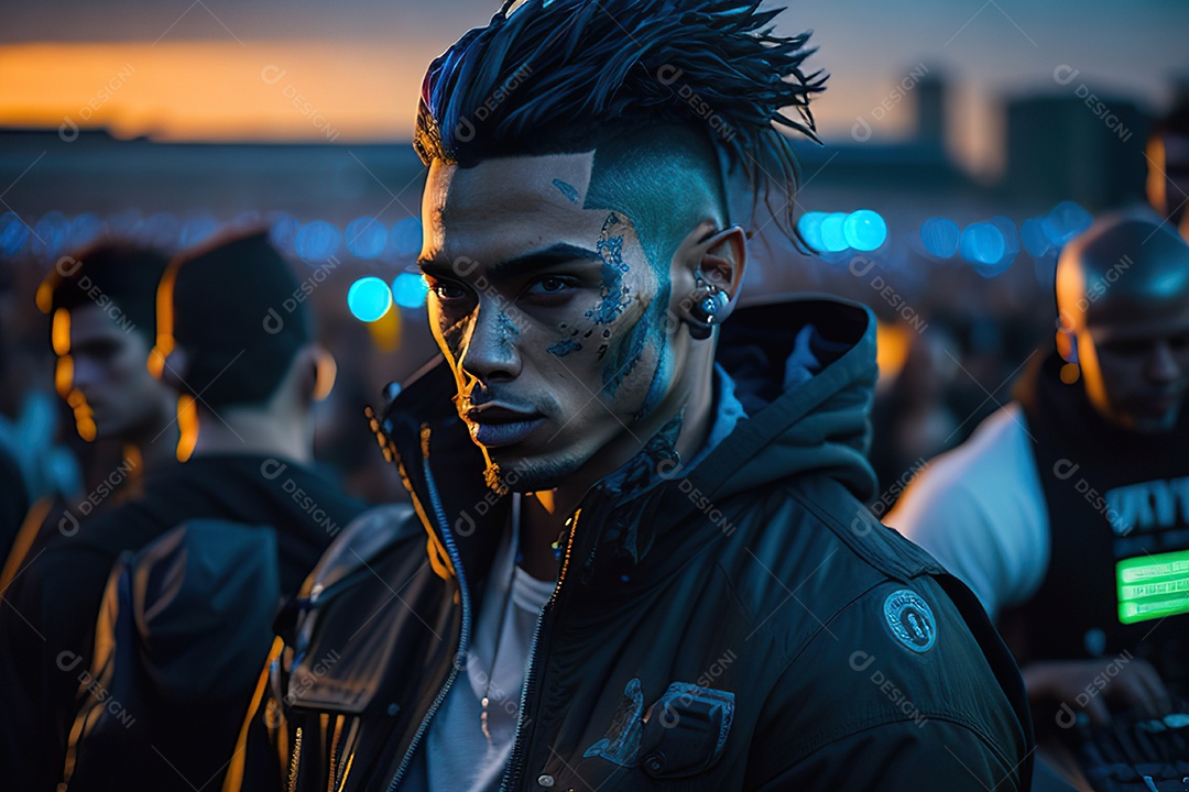 Imagem realista de pessoa Dj sobre uma festa