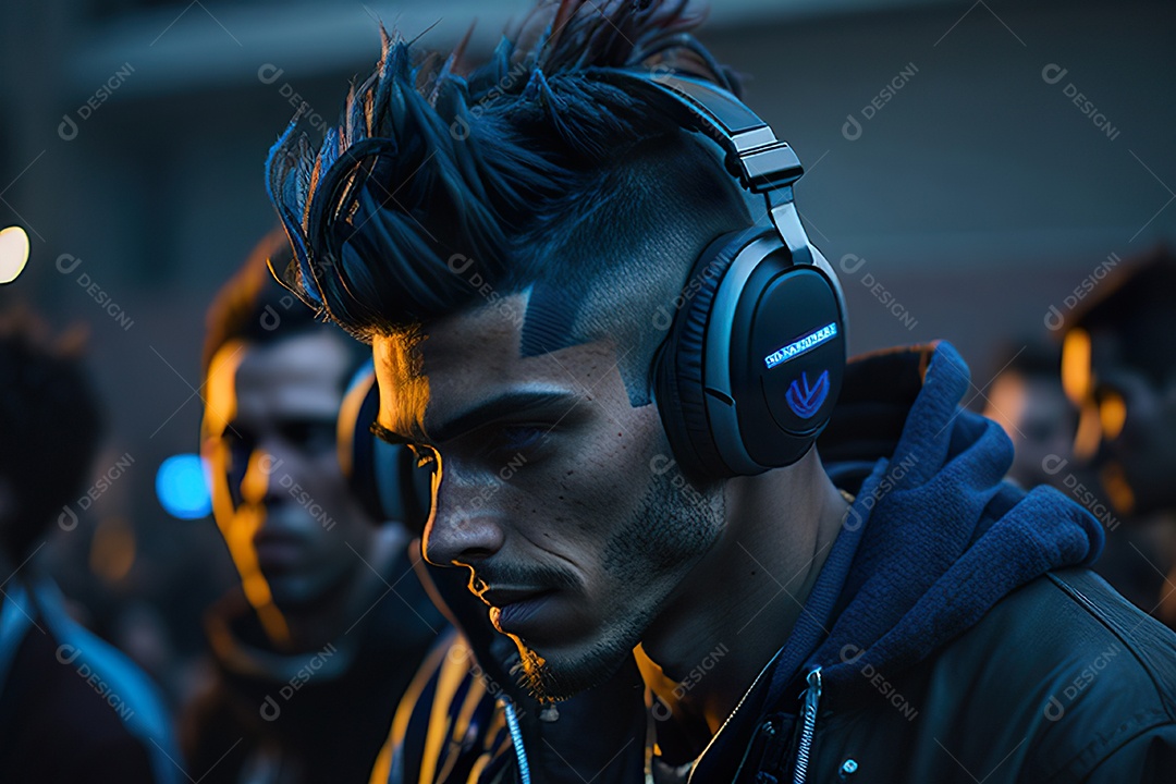 Imagem realista de pessoa Dj sobre uma festa