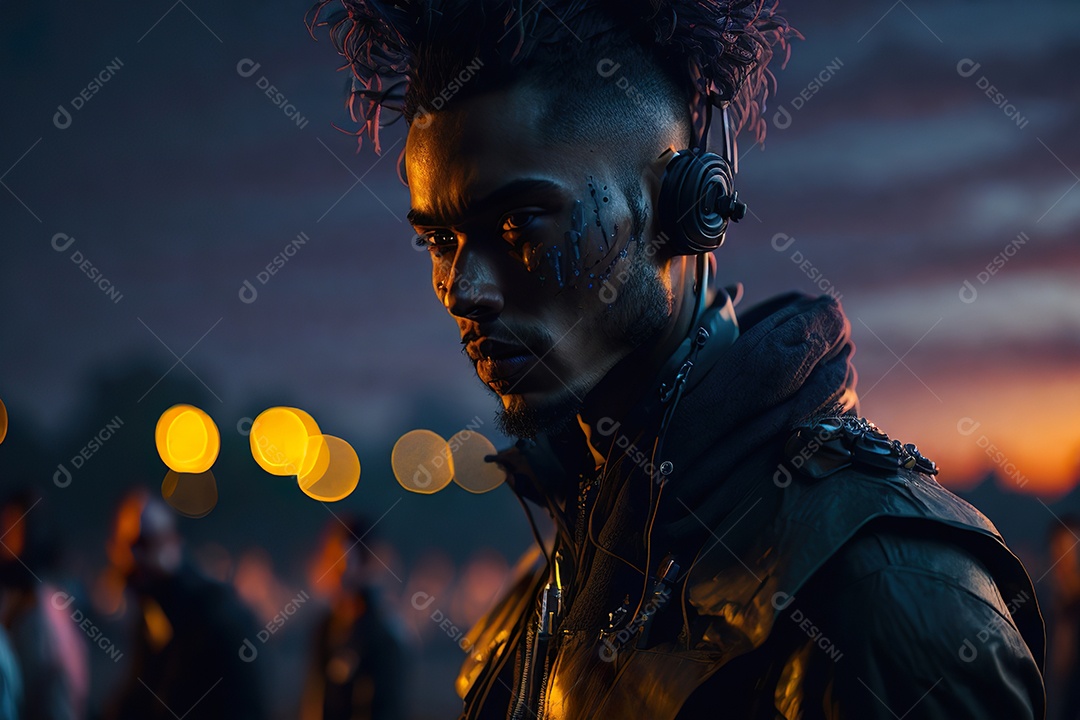 Imagem realista de pessoa Dj sobre uma festa