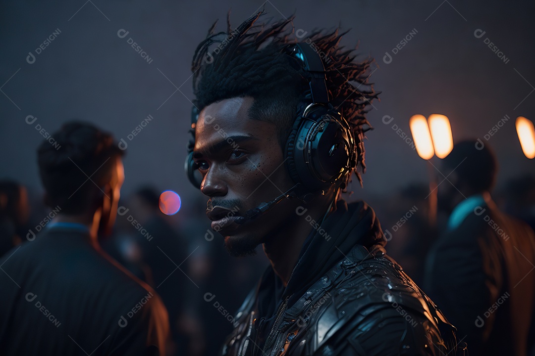 Imagem realista de pessoa Dj sobre uma festa