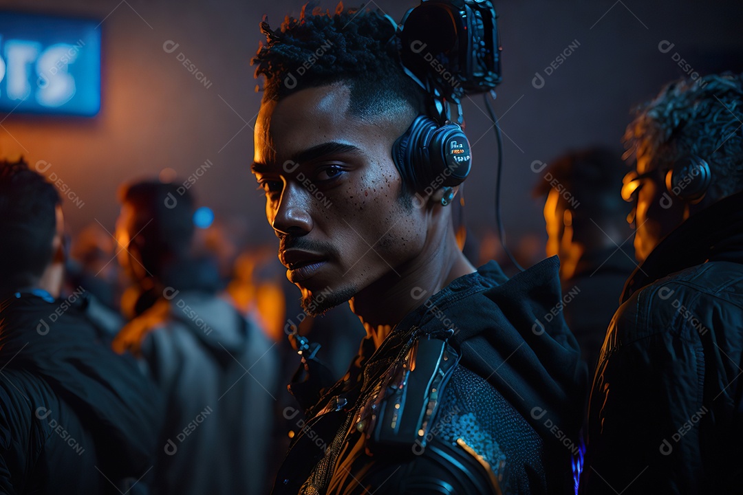 Imagem realista de pessoa Dj sobre uma festa