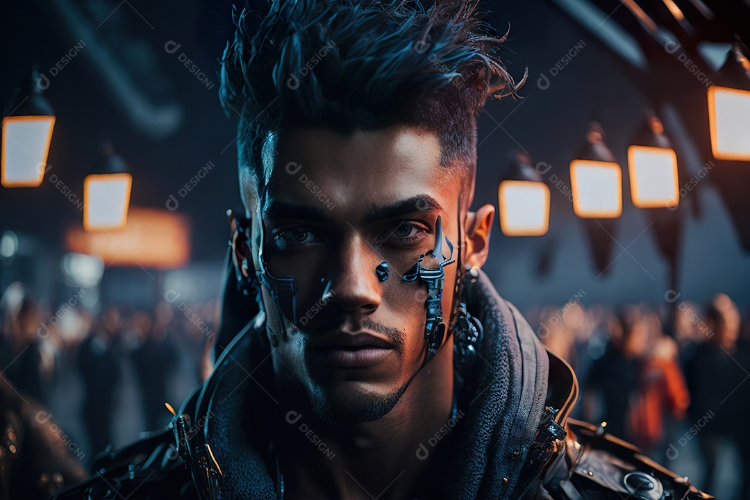 Imagem realista de pessoa Dj sobre uma festa