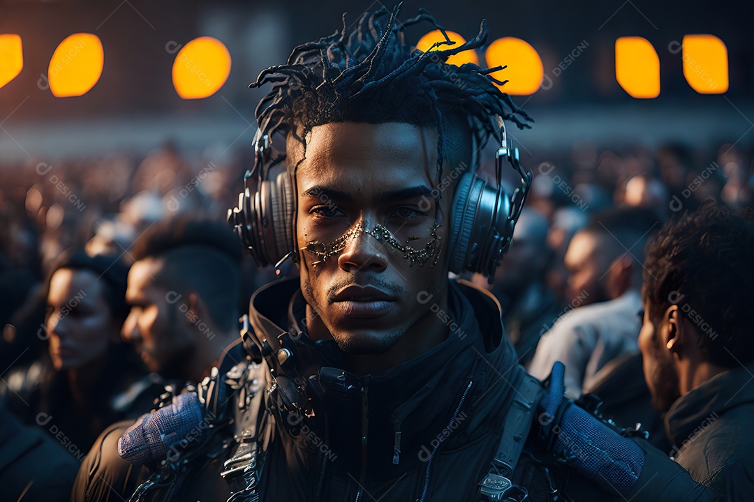 Imagem realista de pessoa Dj sobre uma festa