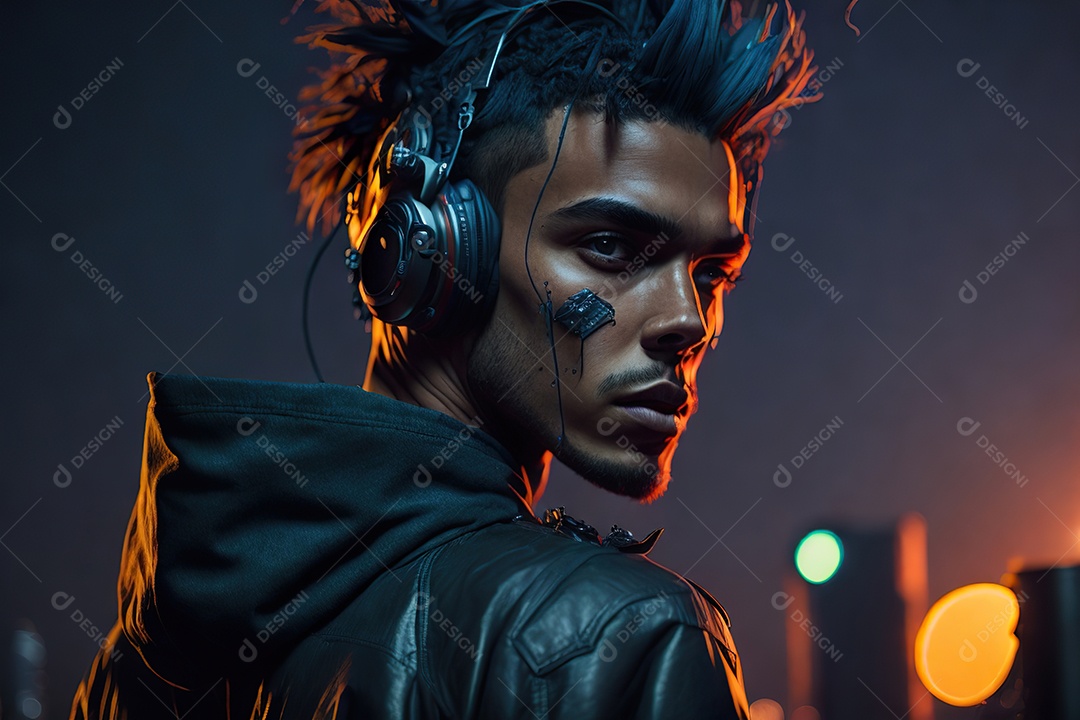 Imagem realista de pessoa Dj sobre uma festa