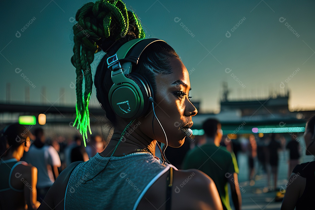 Imagem realista de pessoa Dj sobre uma festa