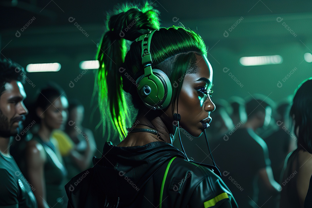 Imagem realista de pessoa Dj sobre uma festa