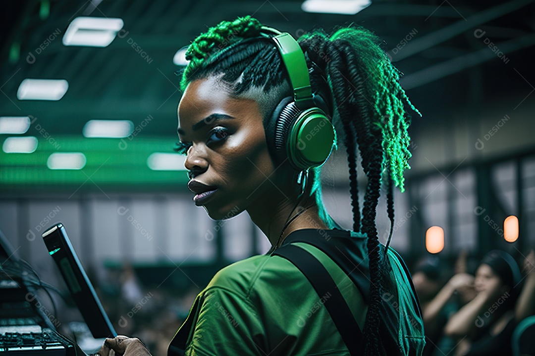 Imagem realista de pessoa Dj sobre uma festa