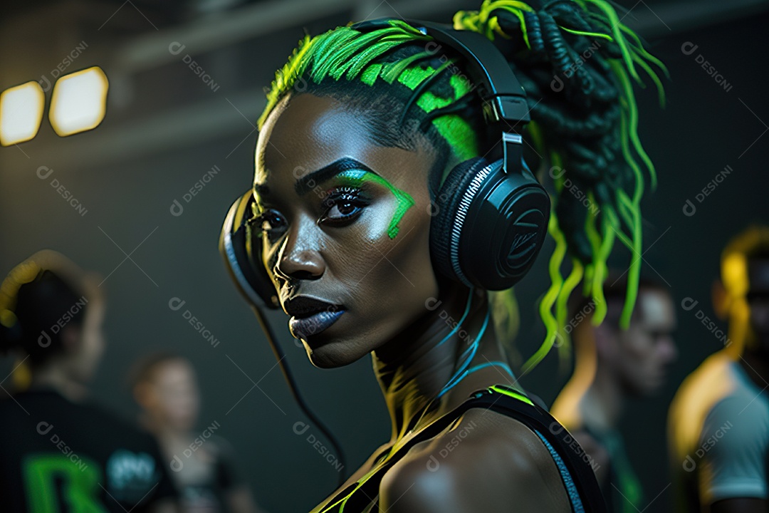 Imagem realista de pessoa Dj sobre uma festa