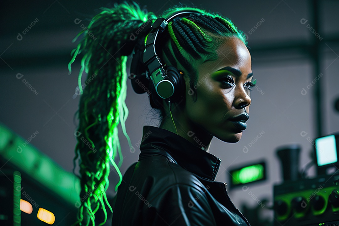 Imagem realista de pessoa Dj sobre uma festa