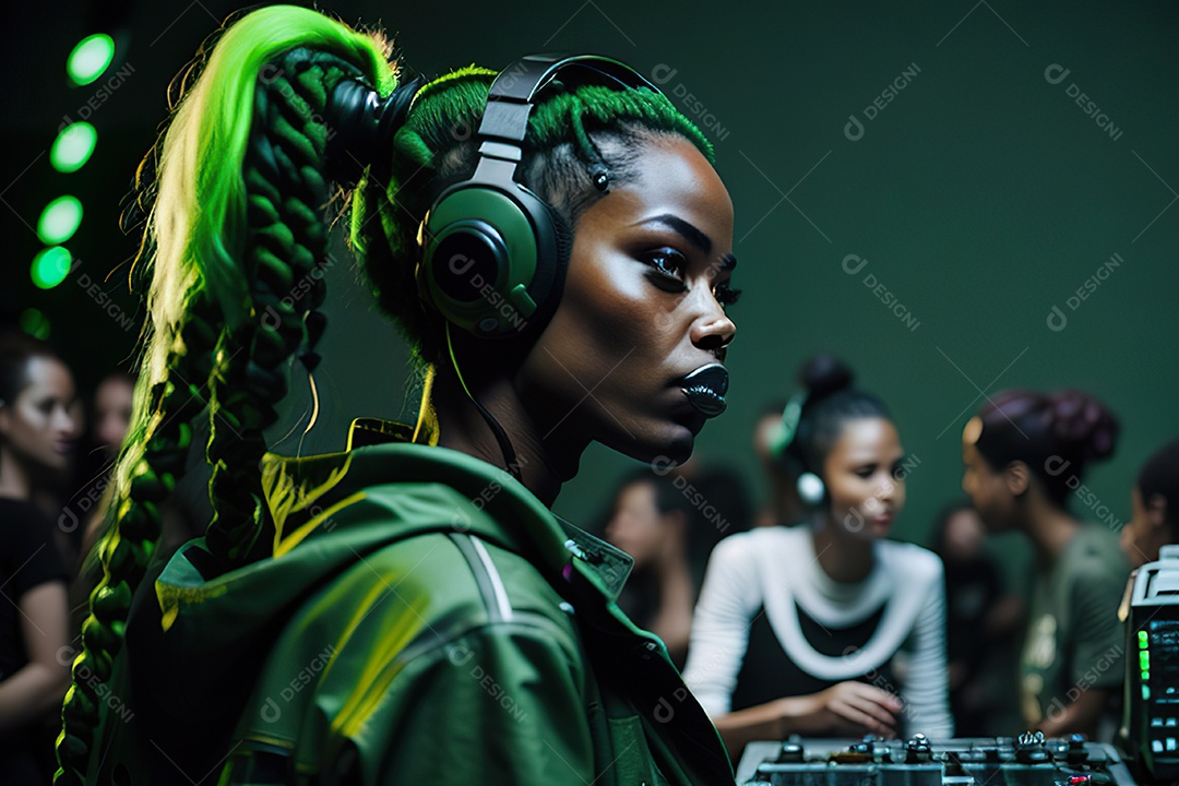 Imagem realista de pessoa Dj sobre uma festa