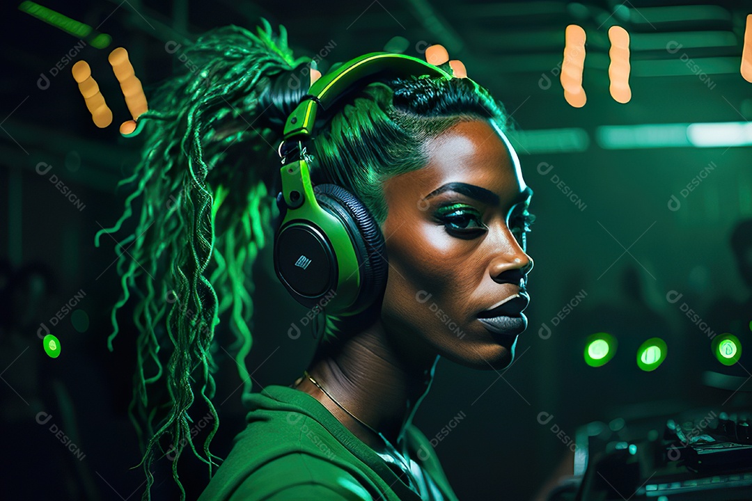 Imagem realista de pessoa Dj sobre uma festa