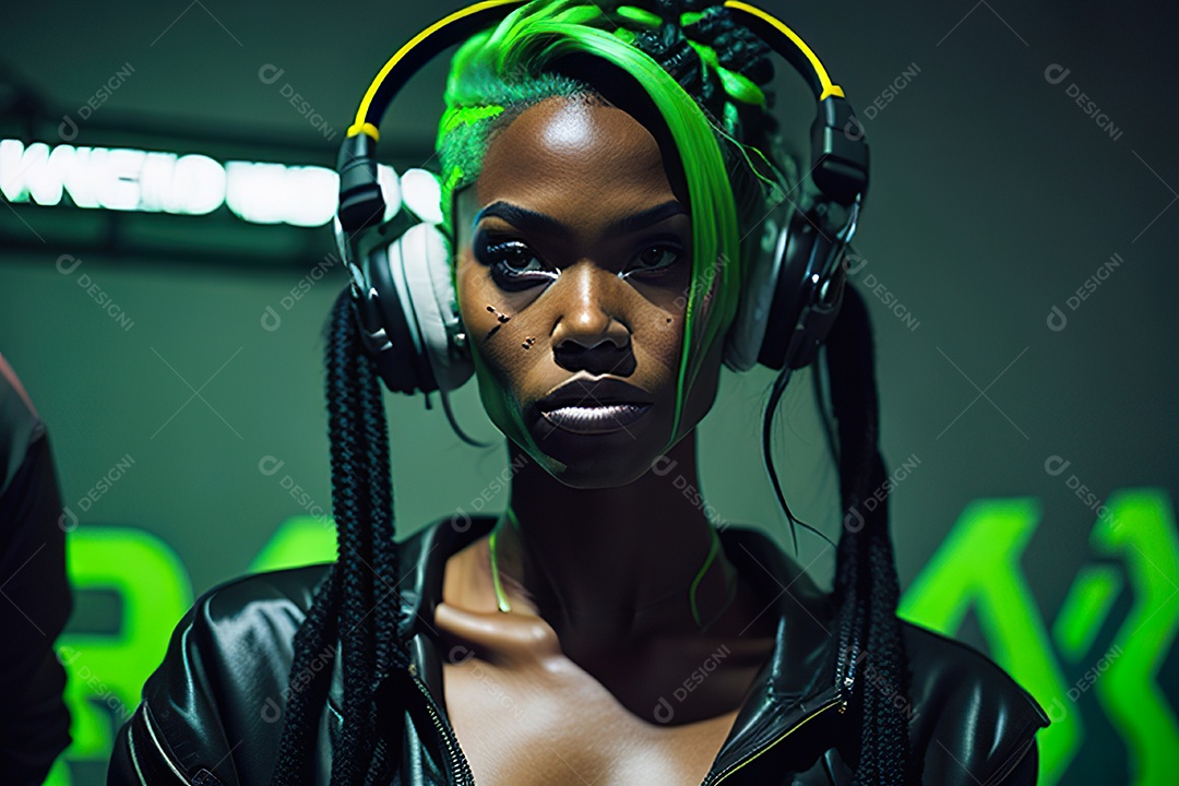 Imagem realista de pessoa Dj sobre uma festa