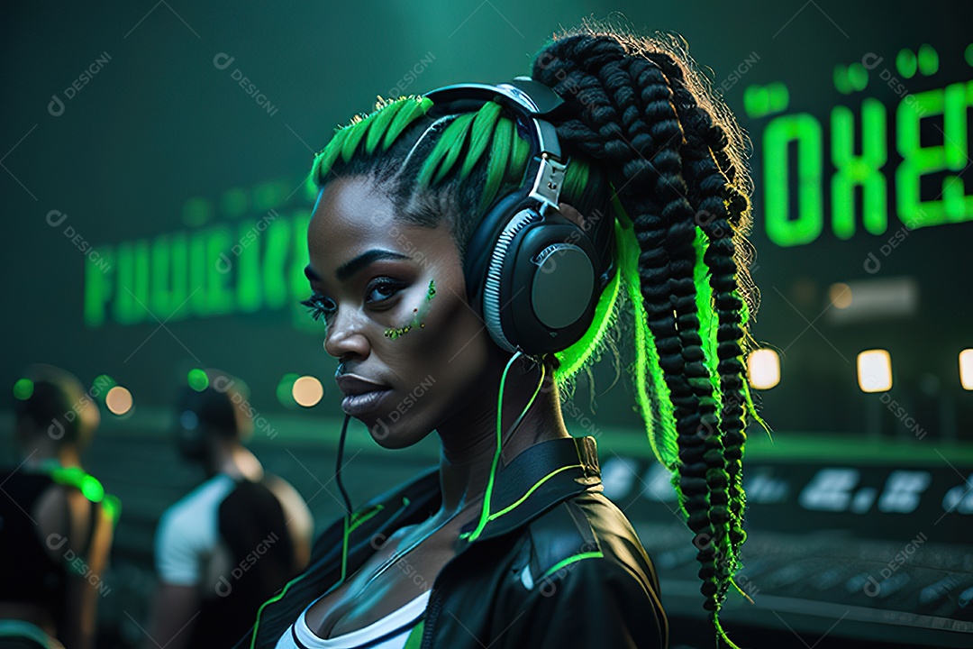 Imagem realista de pessoa Dj sobre uma festa