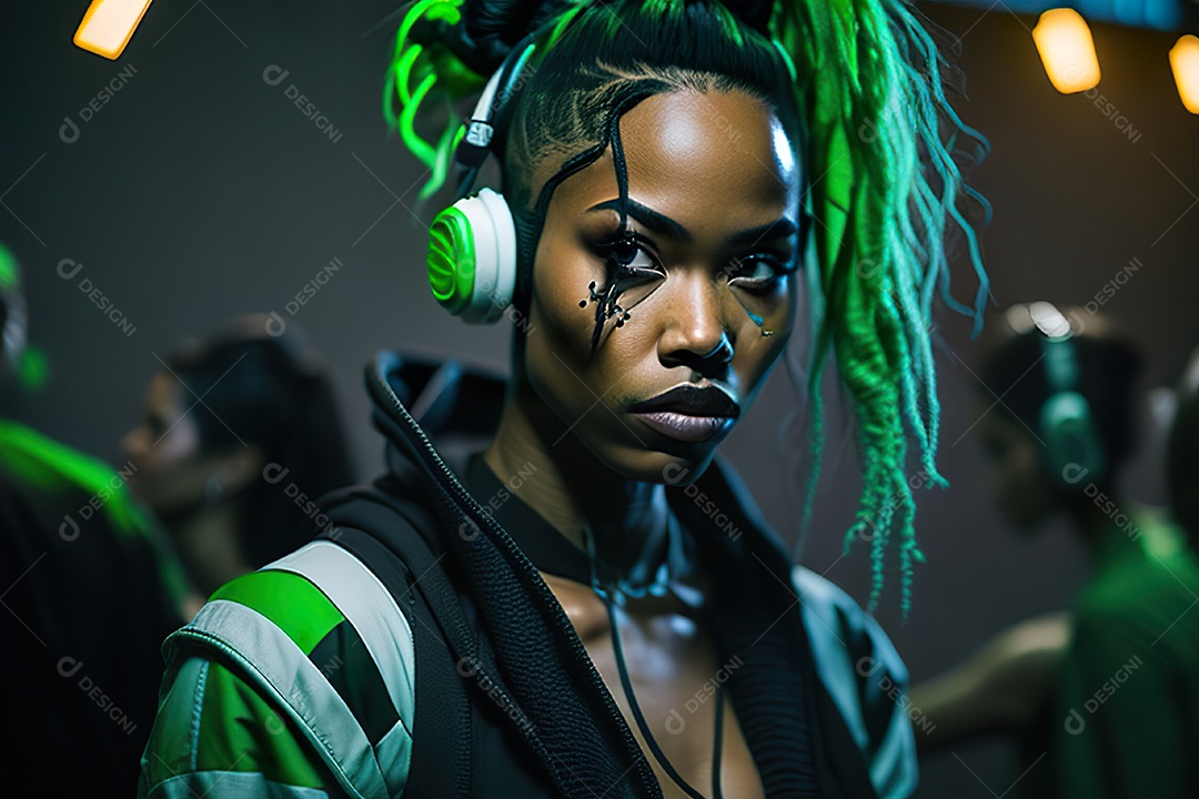 Imagem realista de pessoa Dj sobre uma festa