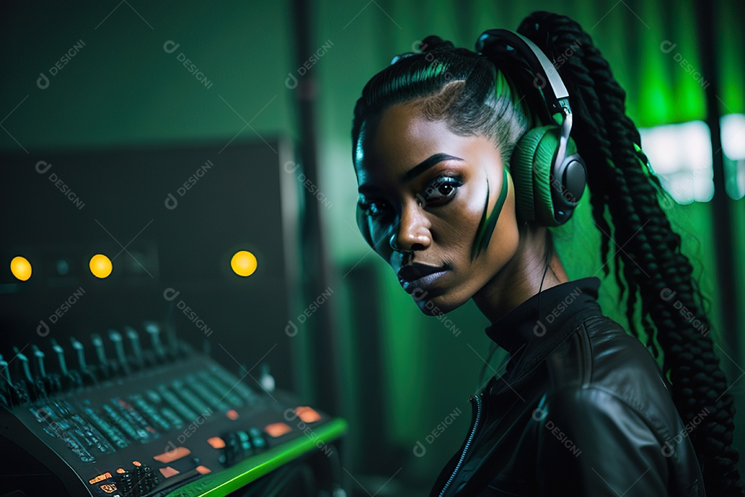 Imagem realista de pessoa Dj sobre uma festa