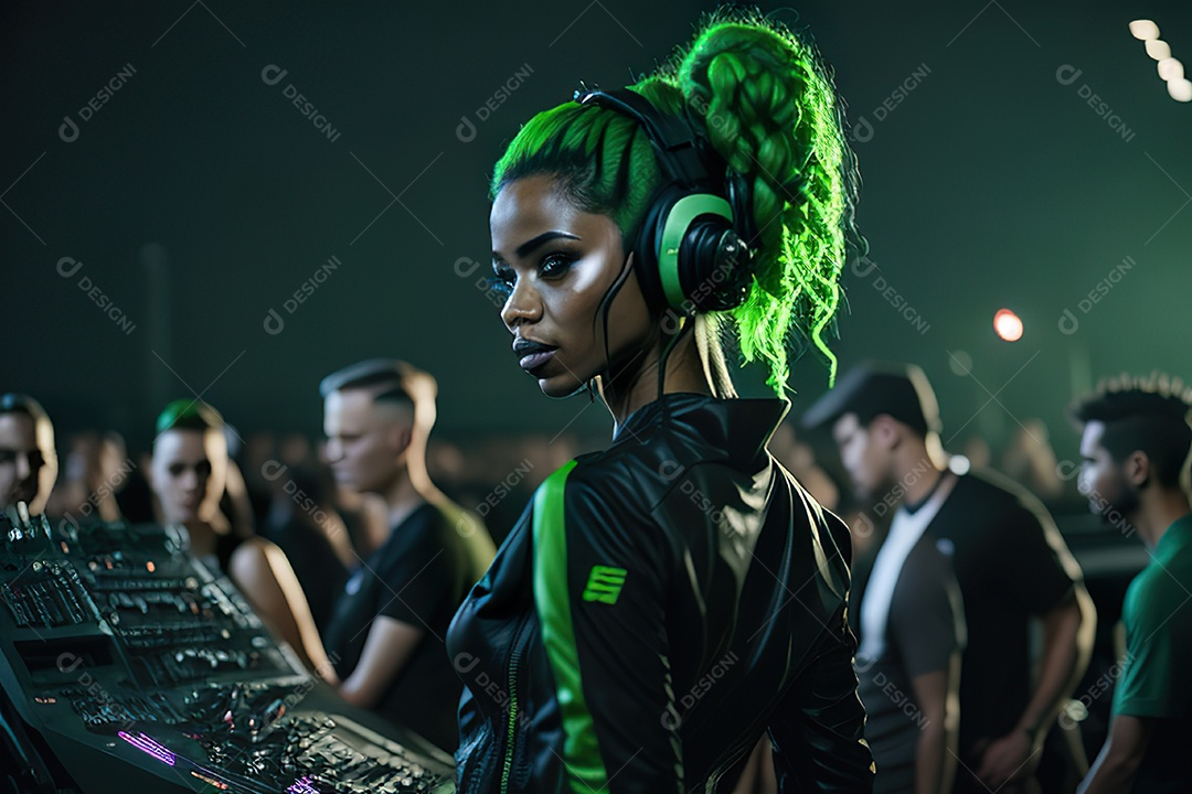 Imagem realista de pessoa Dj sobre uma festa