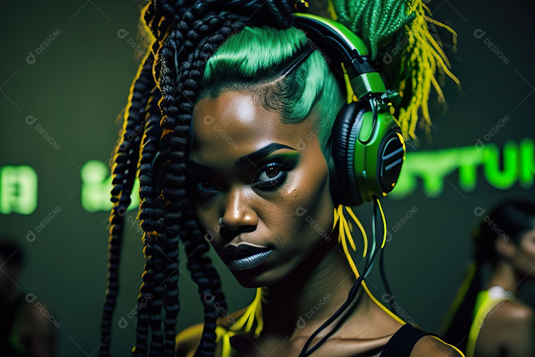 Imagem realista de pessoa Dj sobre uma festa