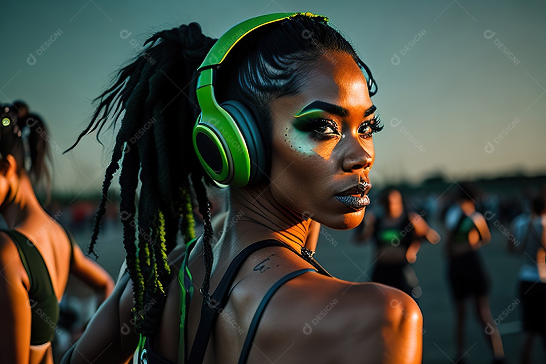 Imagem realista de pessoa Dj sobre uma festa