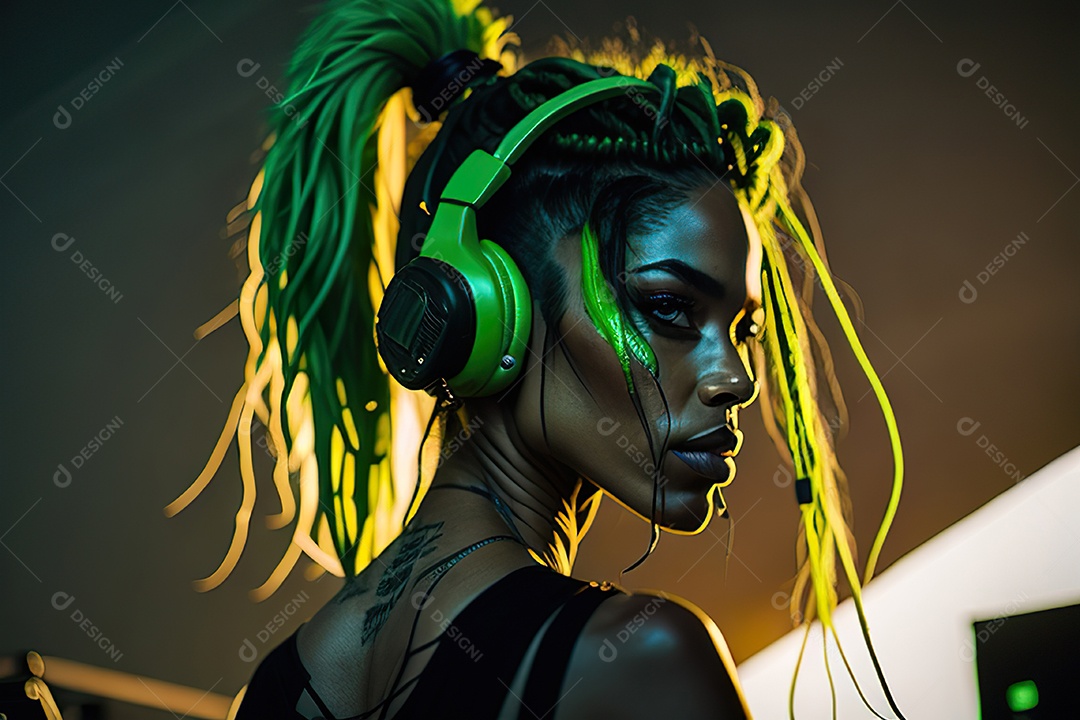 Imagem realista de pessoa Dj sobre uma festa