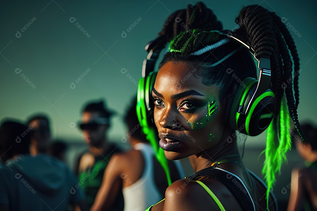 Imagem realista de pessoa Dj sobre uma festa