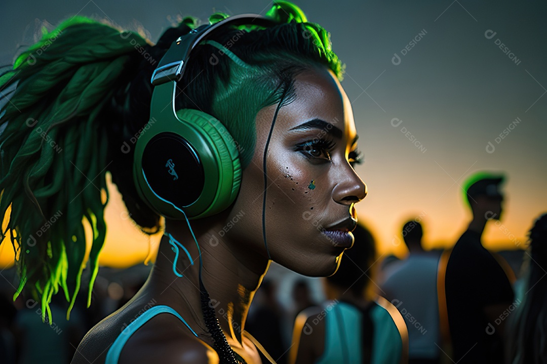 Imagem realista de pessoa Dj sobre uma festa