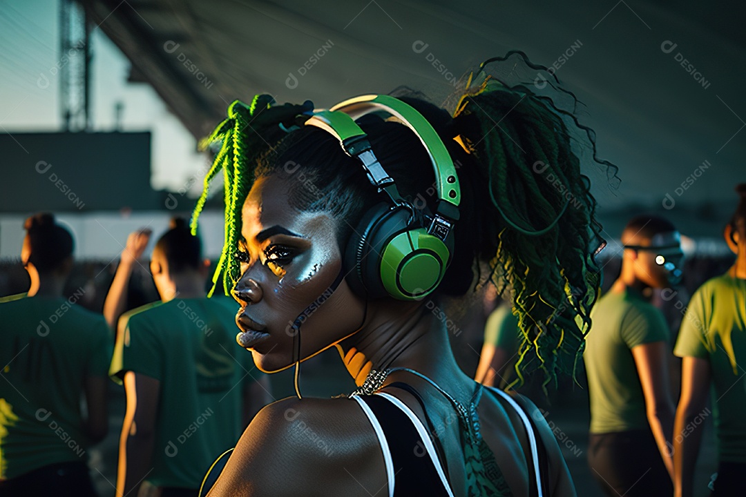 Imagem realista de pessoa Dj sobre uma festa