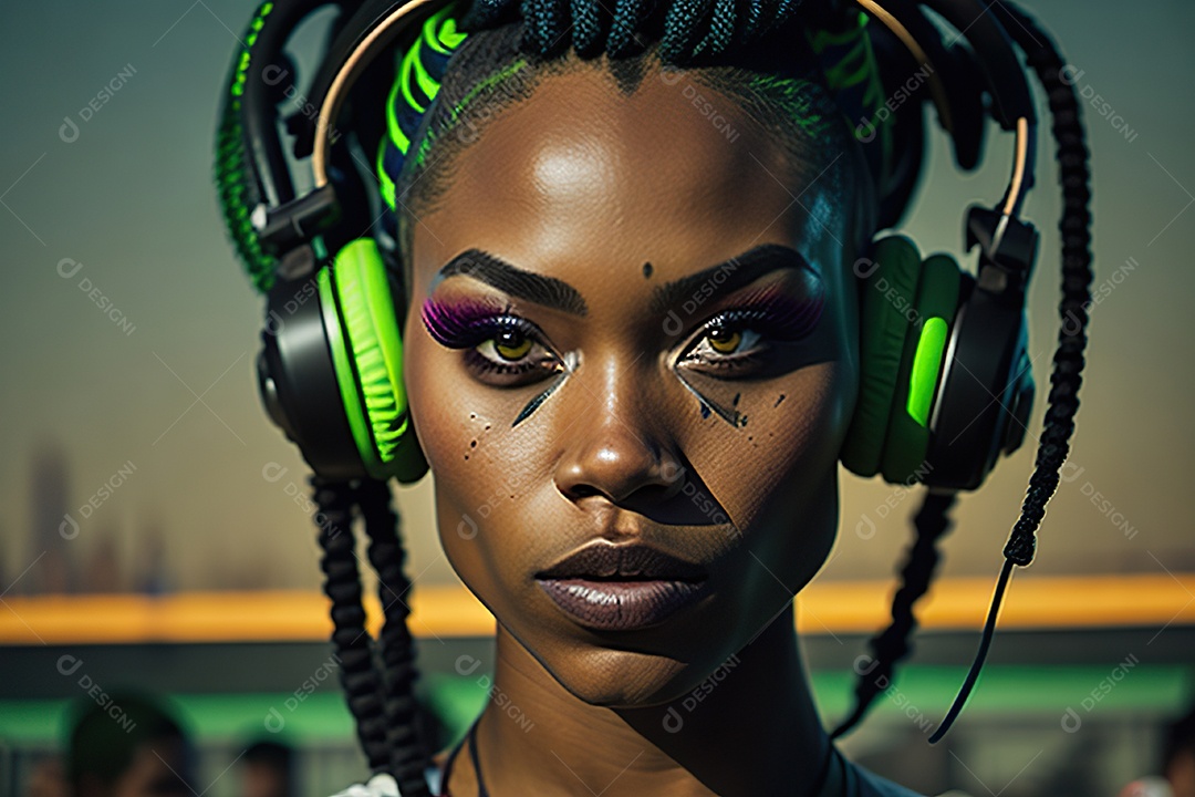 Imagem realista de pessoa Dj sobre uma festa