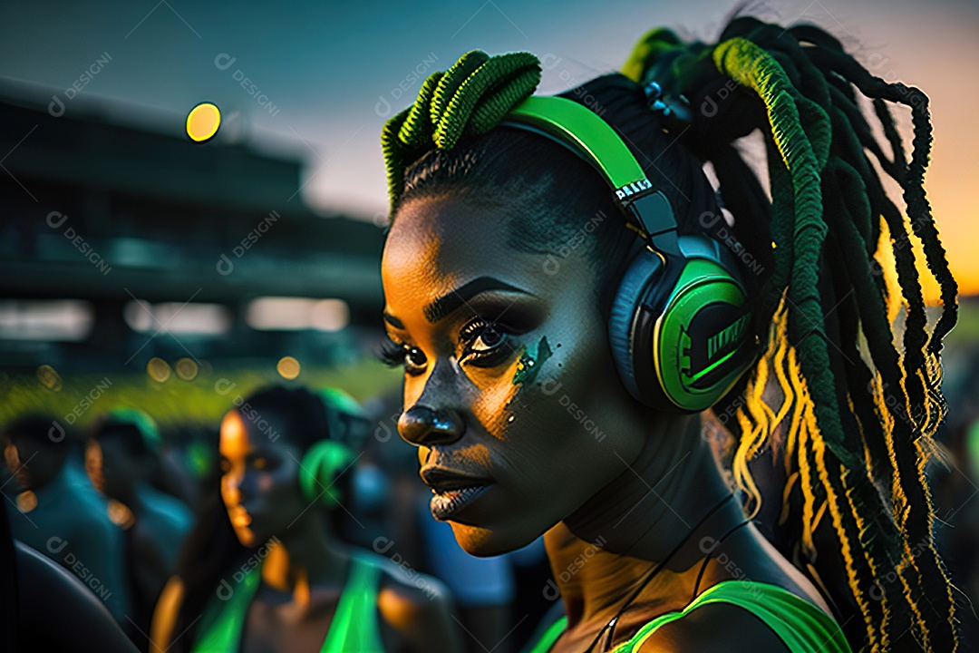 Imagem realista de pessoa Dj sobre uma festa