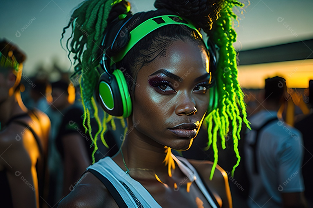 Imagem realista de pessoa Dj sobre uma festa