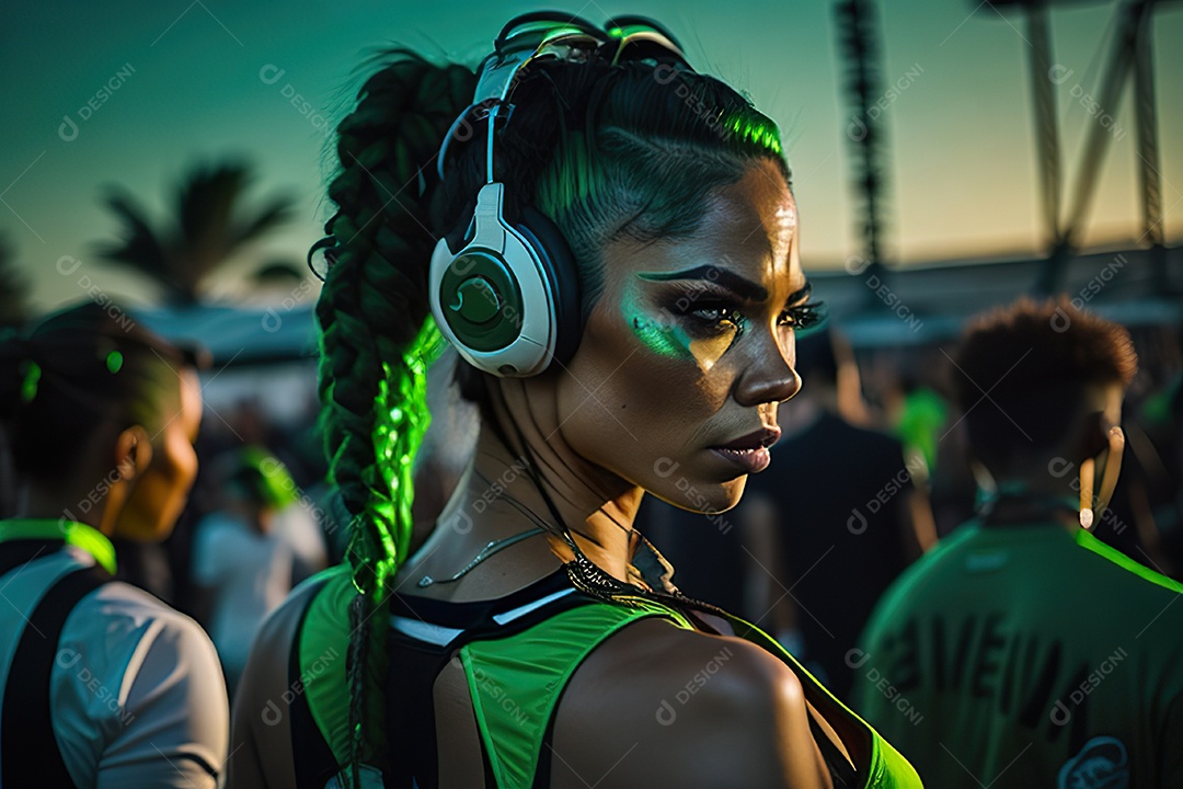 Imagem realista de pessoa Dj sobre uma festa