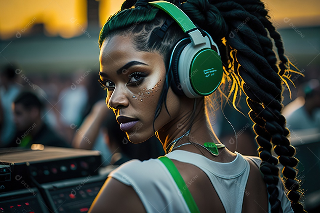 Imagem realista de pessoa Dj sobre uma festa