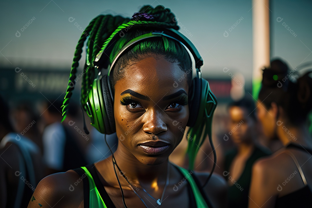 Imagem realista de pessoa Dj sobre uma festa