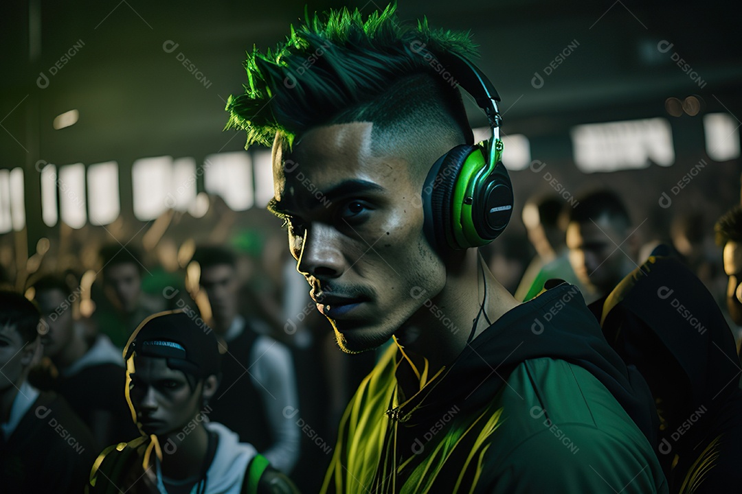 Imagem realista de pessoa Dj sobre uma festa