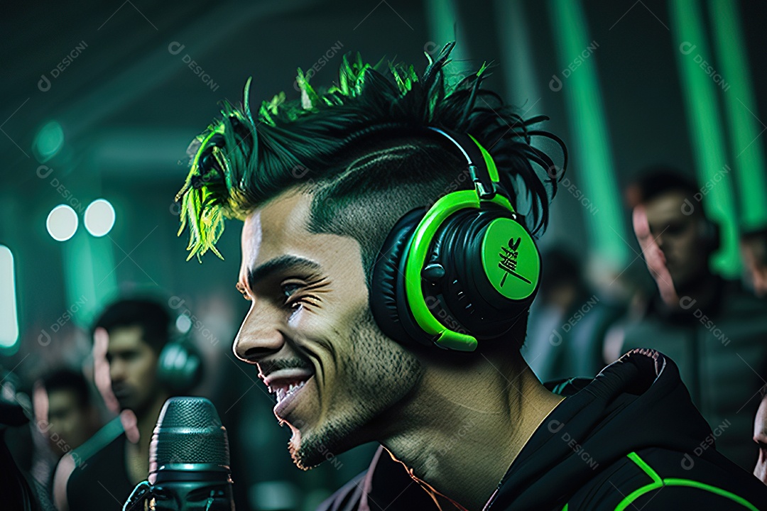 Imagem realista de pessoa Dj sobre uma festa