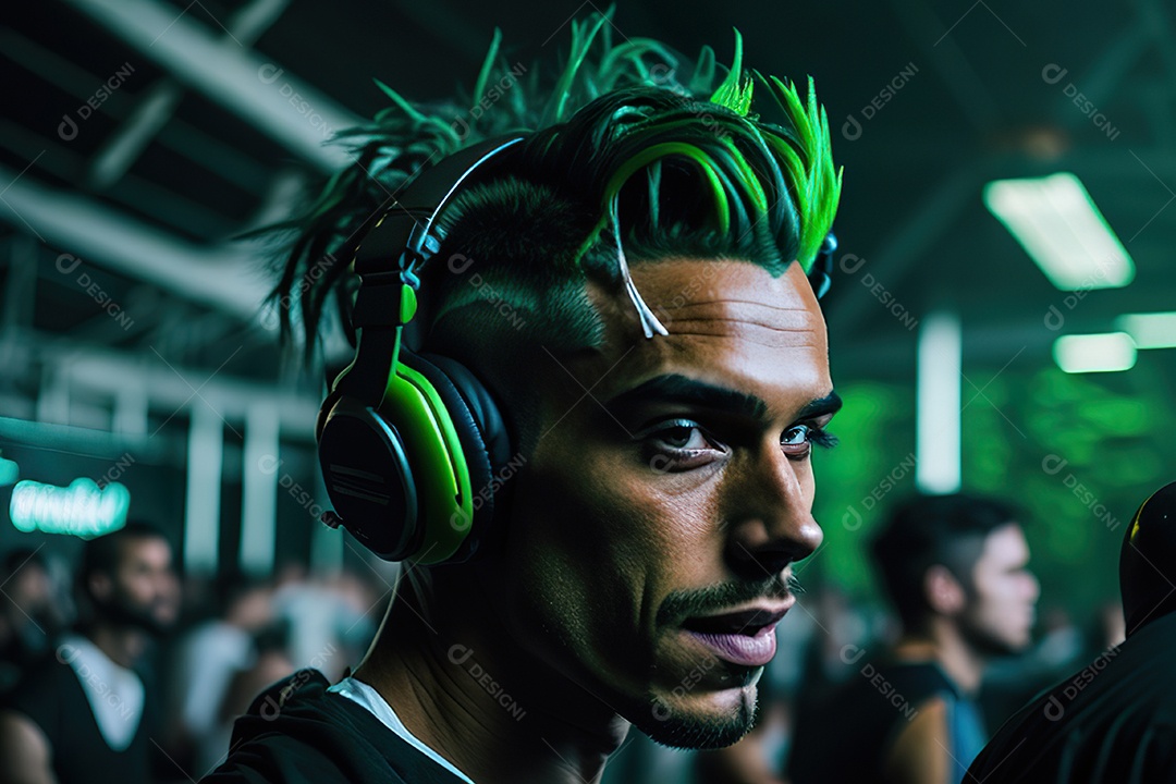 Imagem realista de pessoa Dj sobre uma festa